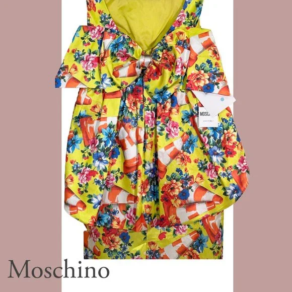 NEW! MOSCHINO COUTURE Rare 'Runway' Flower & Cone Dress, Sz 40 Italian (US 4) - Picture 5 of 11